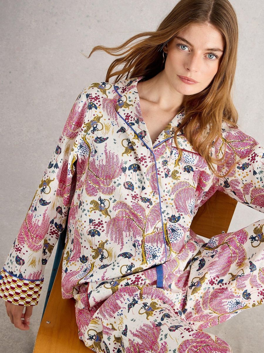 Nina Bedrucktes Pyjama-Oberteil aus Bio-Baumwolle