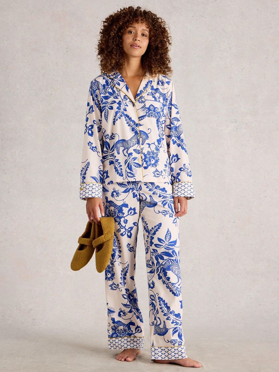 Nina Bedrucktes Pyjama-Oberteil aus Bio-Baumwolle