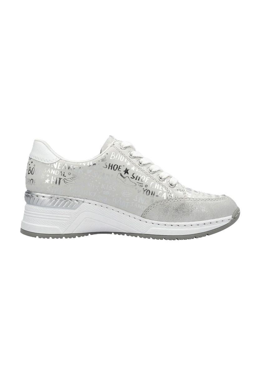Keilsneaker mit typografischem Print