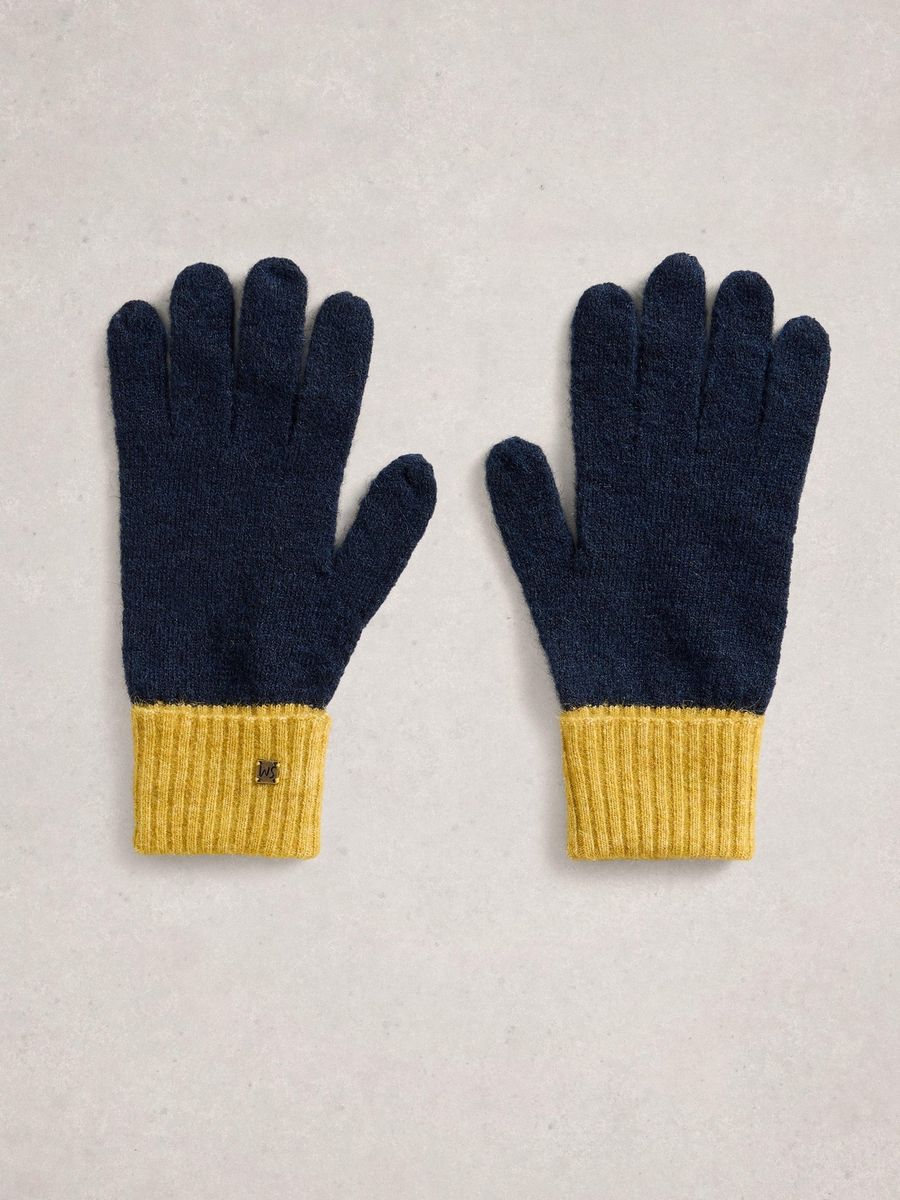 Gesprenkelte Strickhandschuhe aus Wollgemisch