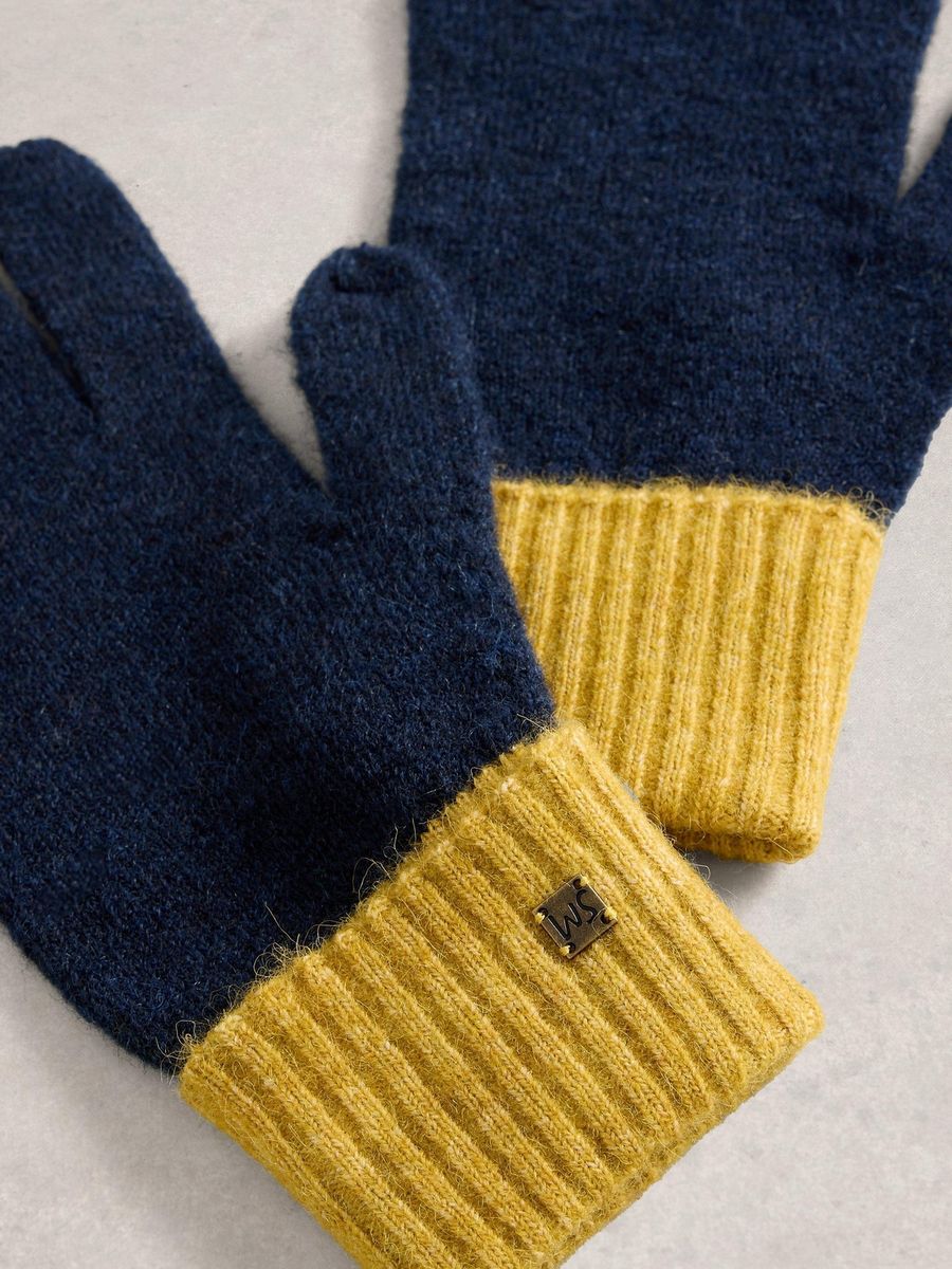 Gesprenkelte Strickhandschuhe aus Wollgemisch