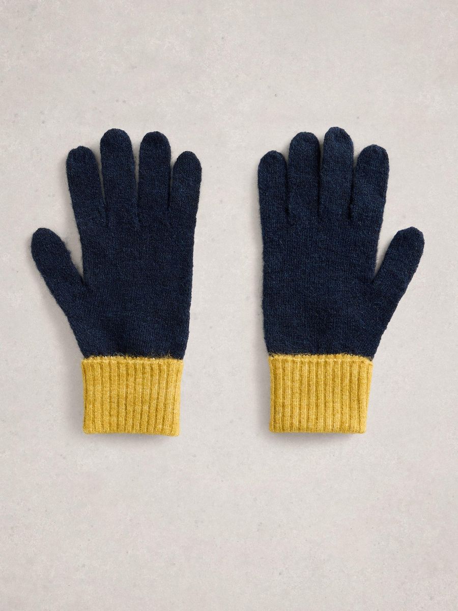 Gesprenkelte Strickhandschuhe aus Wollgemisch