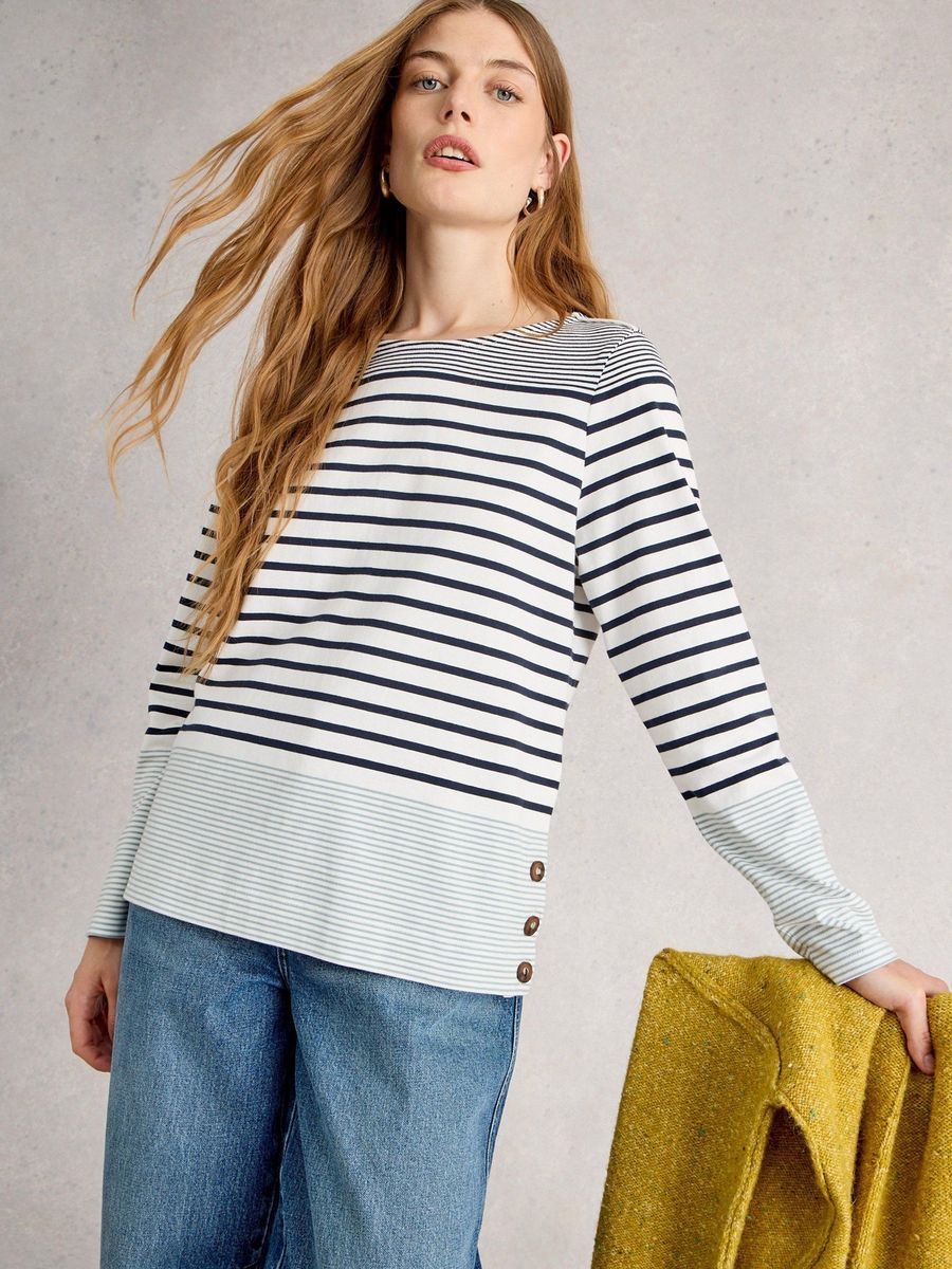 Gestreiftes Langarmshirt aus Baumwolle