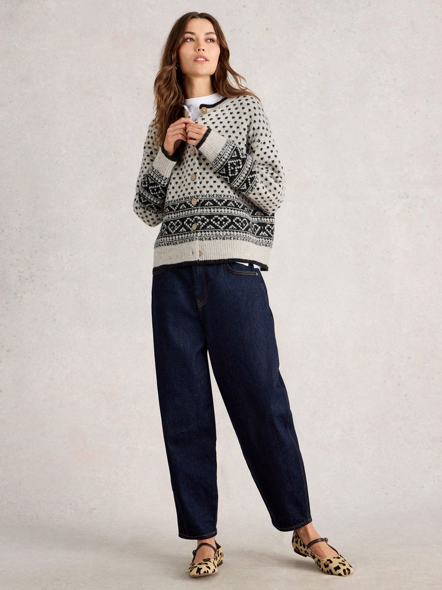 Kuschelige Strickjacke mit Herzmuster
