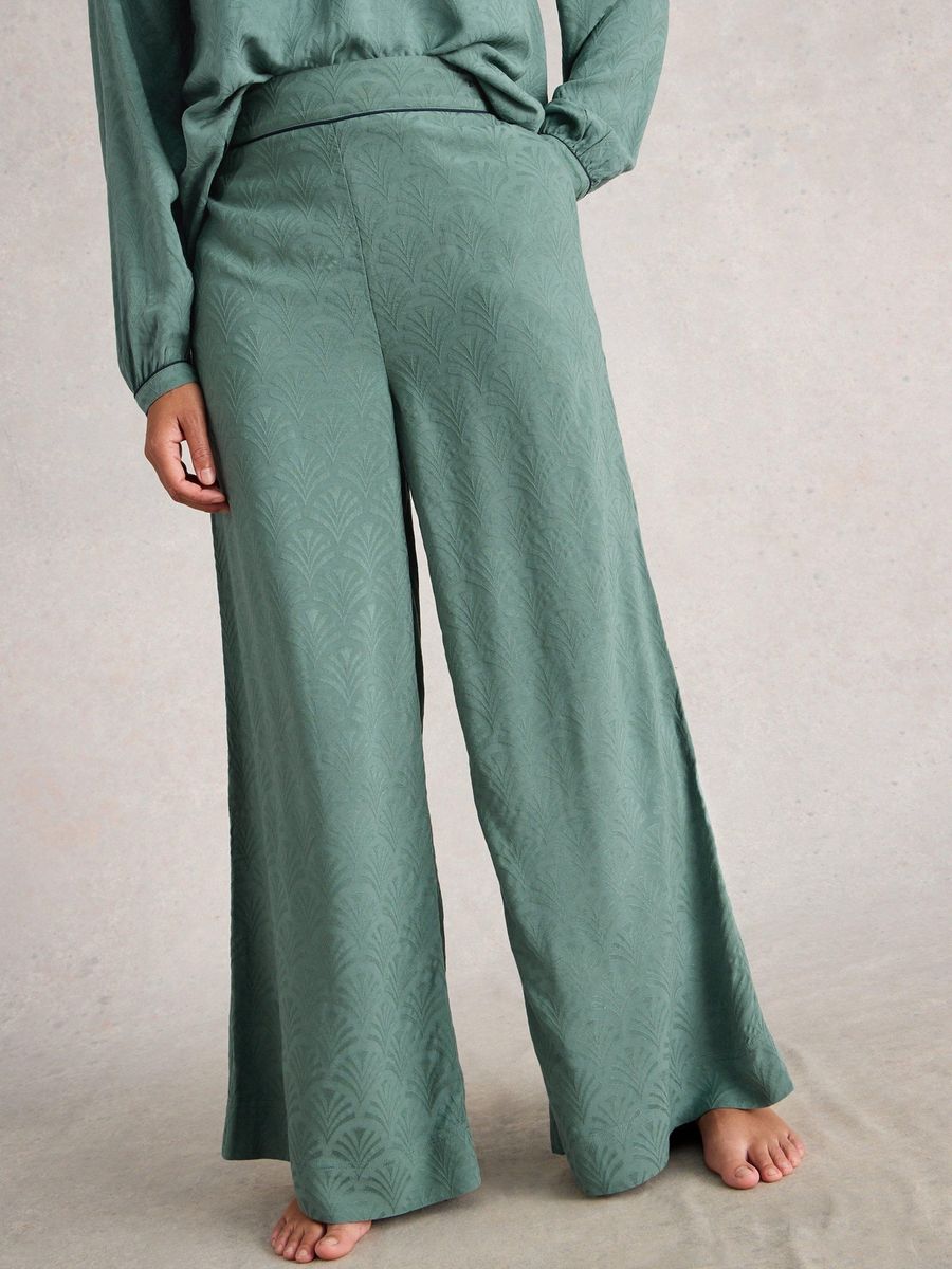 Weite Jacquard-Pyjamahose aus Viskose