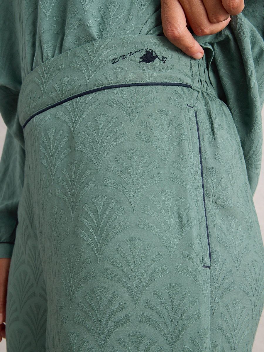 Weite Jacquard-Pyjamahose aus Viskose