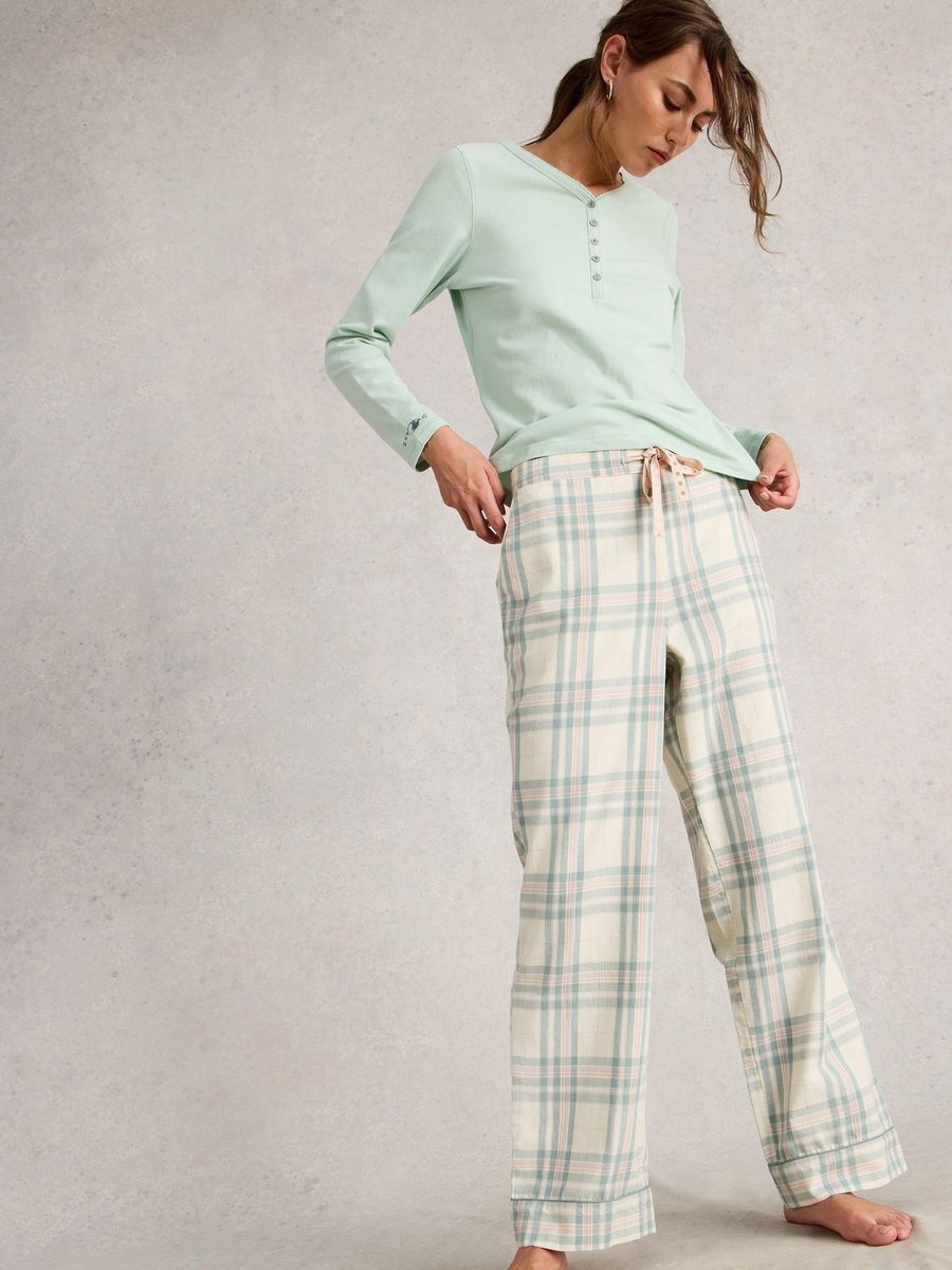 Karierte Pyjamahose aus Bio-Baumwolle