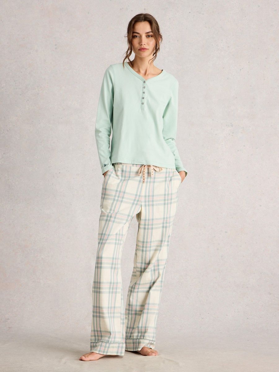 Karierte Pyjamahose aus Bio-Baumwolle