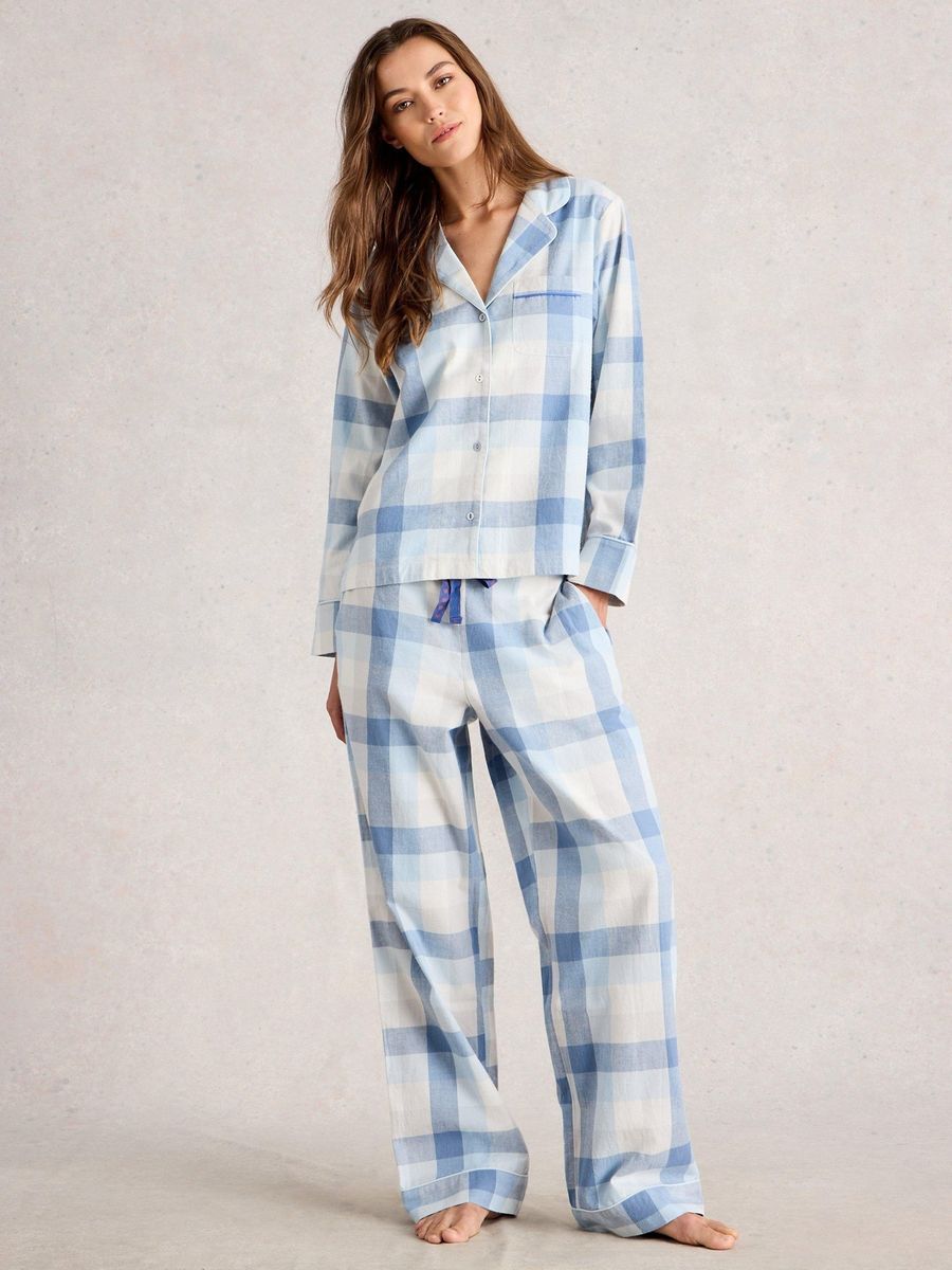 Klassische karierte Bio-Baumwolle Pyjamahose