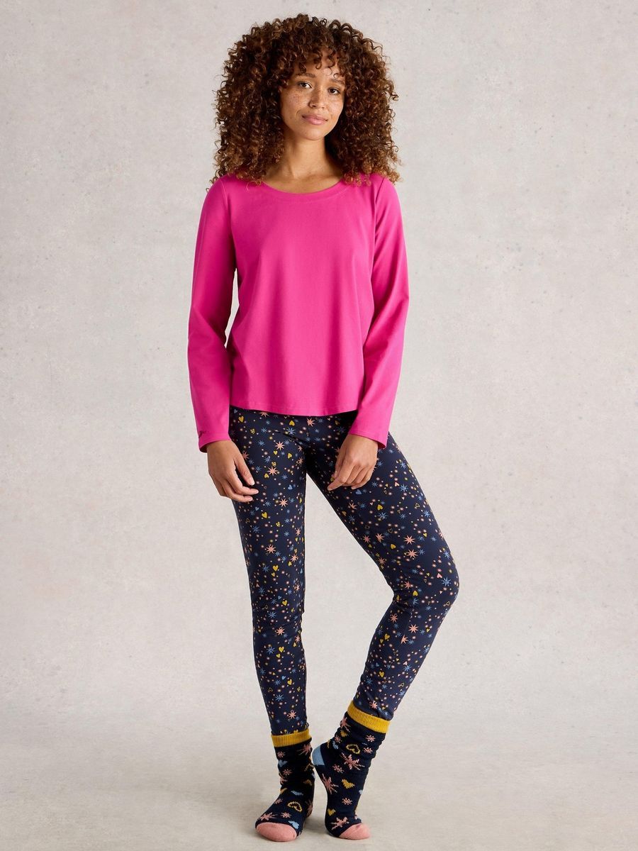 Langärmeliges Jersey-Pyjama-Oberteil