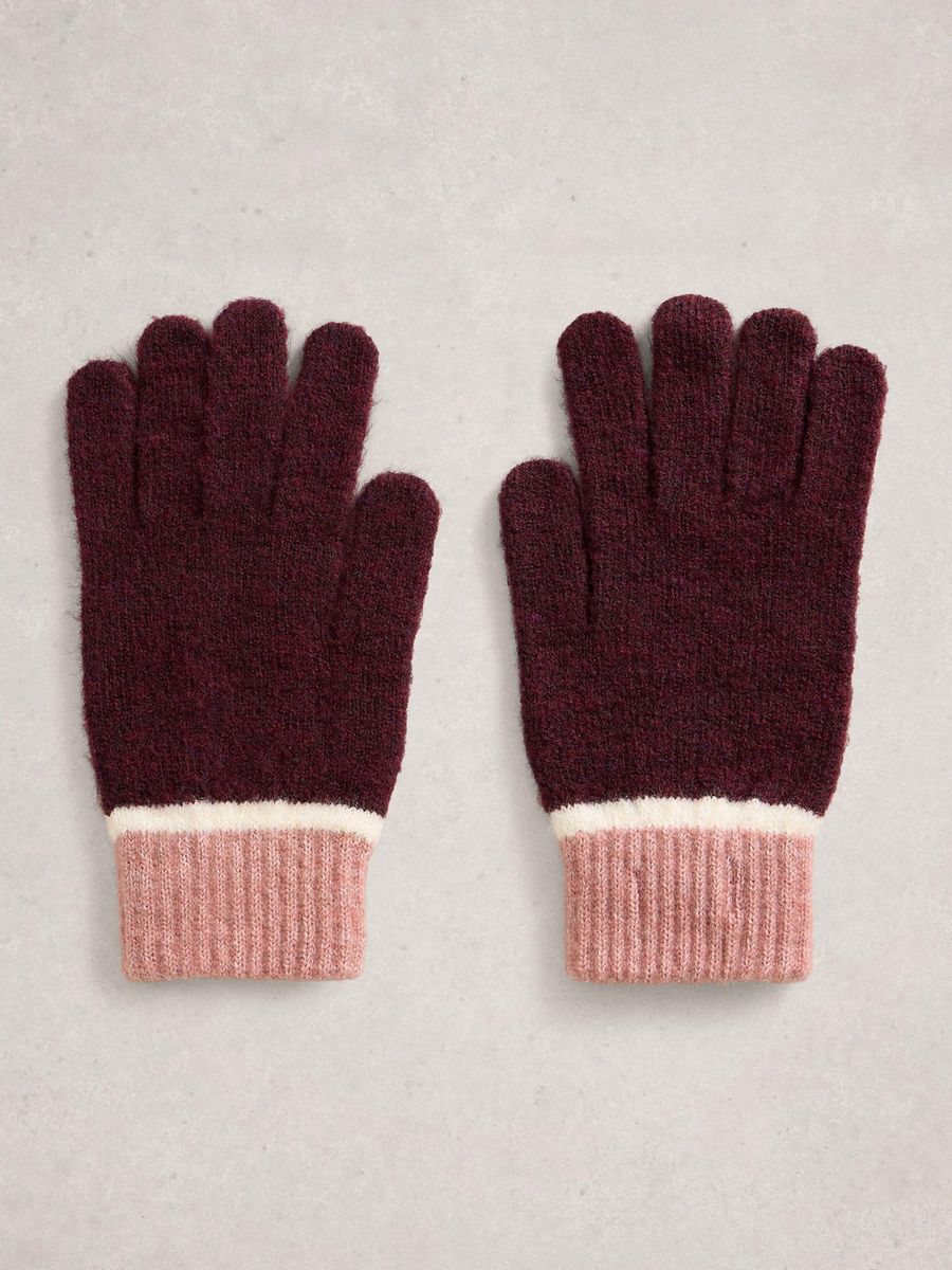 Weiches Rippstrick-Set aus Mütze und Handschuhen