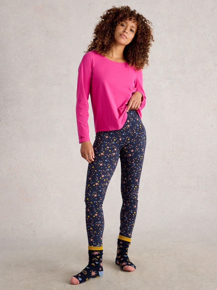 Leggings mit Stern- und Herz-Print