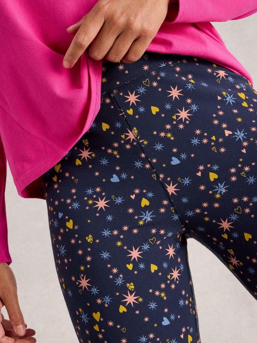 Leggings mit Stern- und Herz-Print