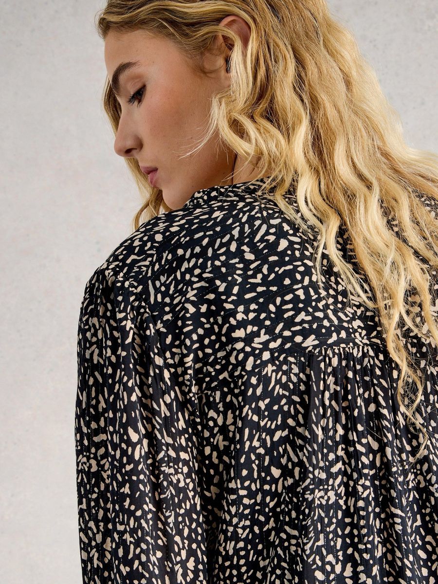 Minikleid mit Metallic-Print