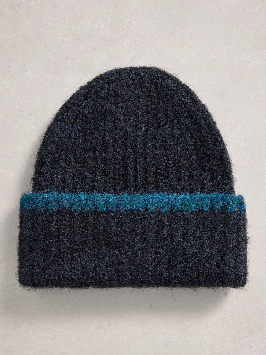 Strukturierte Rippstrick-Beanie