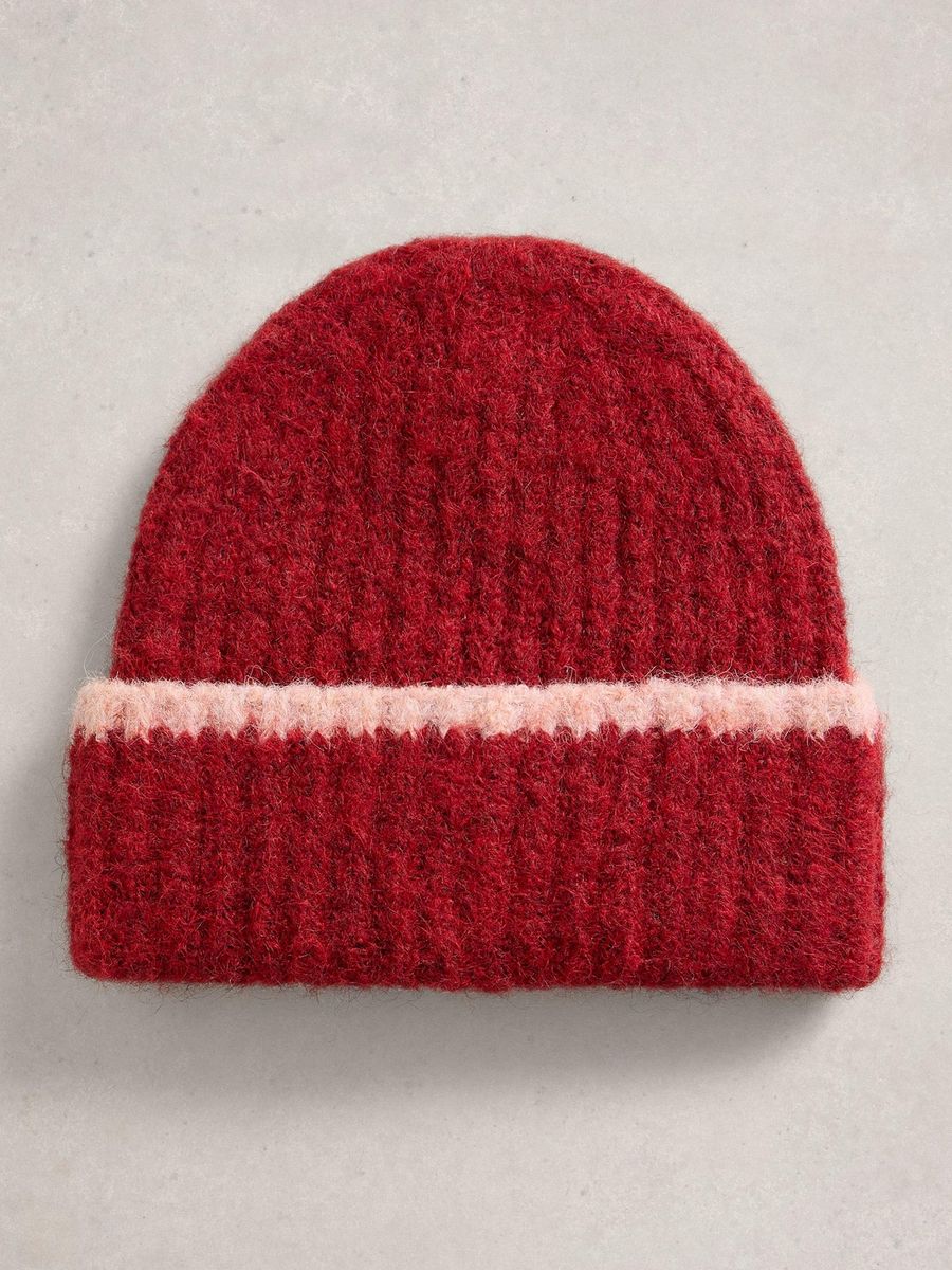 Strukturierte Rippstrick-Beanie