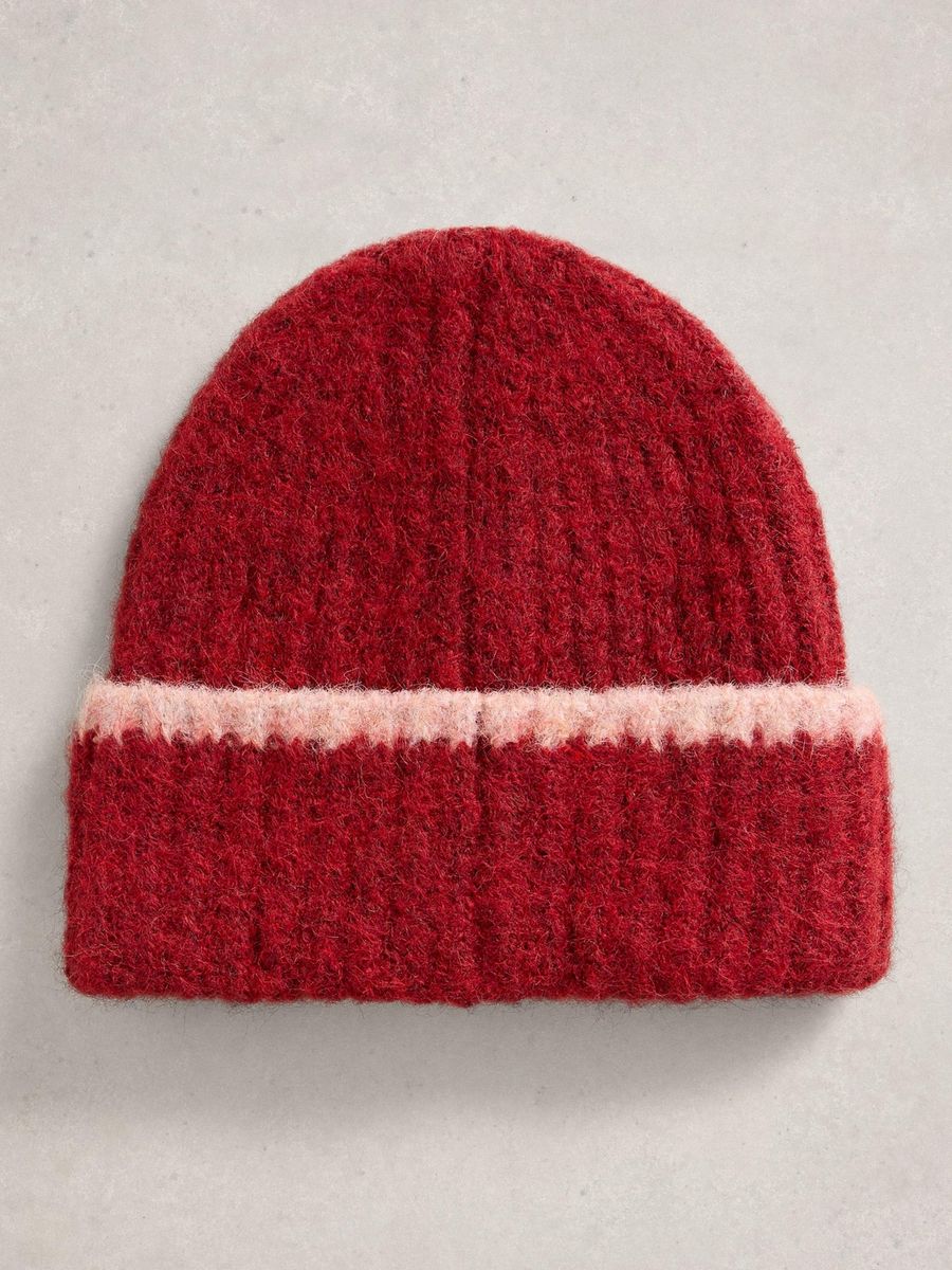 Strukturierte Rippstrick-Beanie
