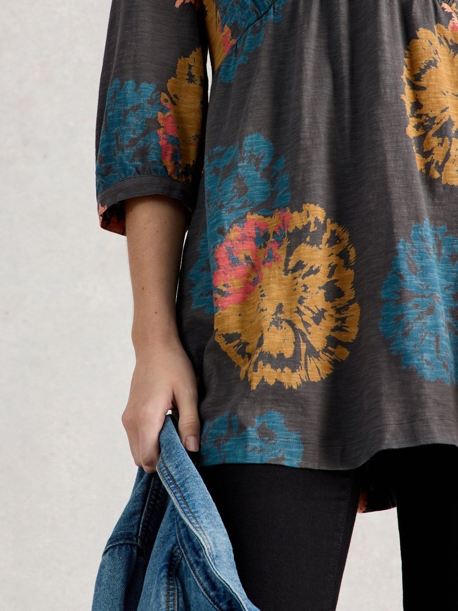 Jersey-Tunika mit abstraktem Print