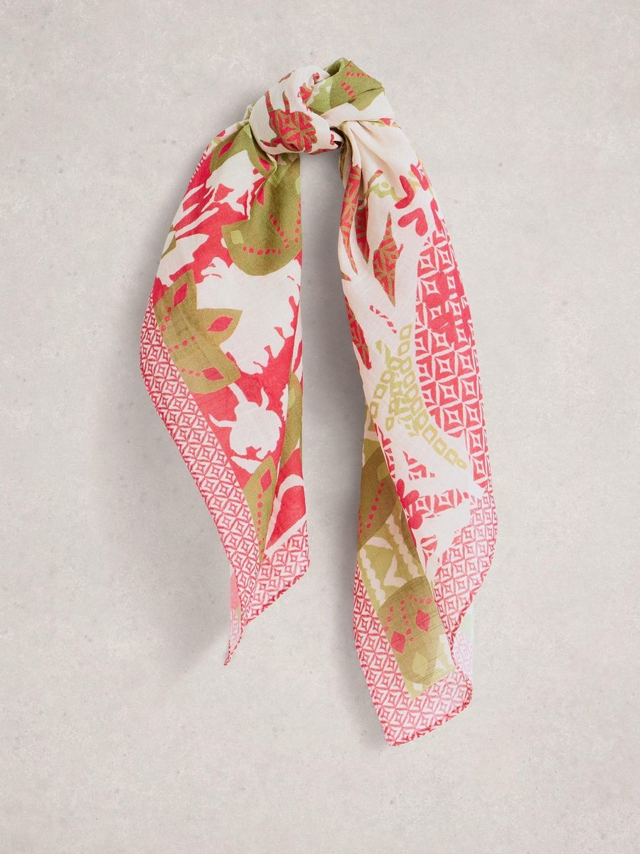 Leichtes quadratisches Halstuch mit Blumenprint