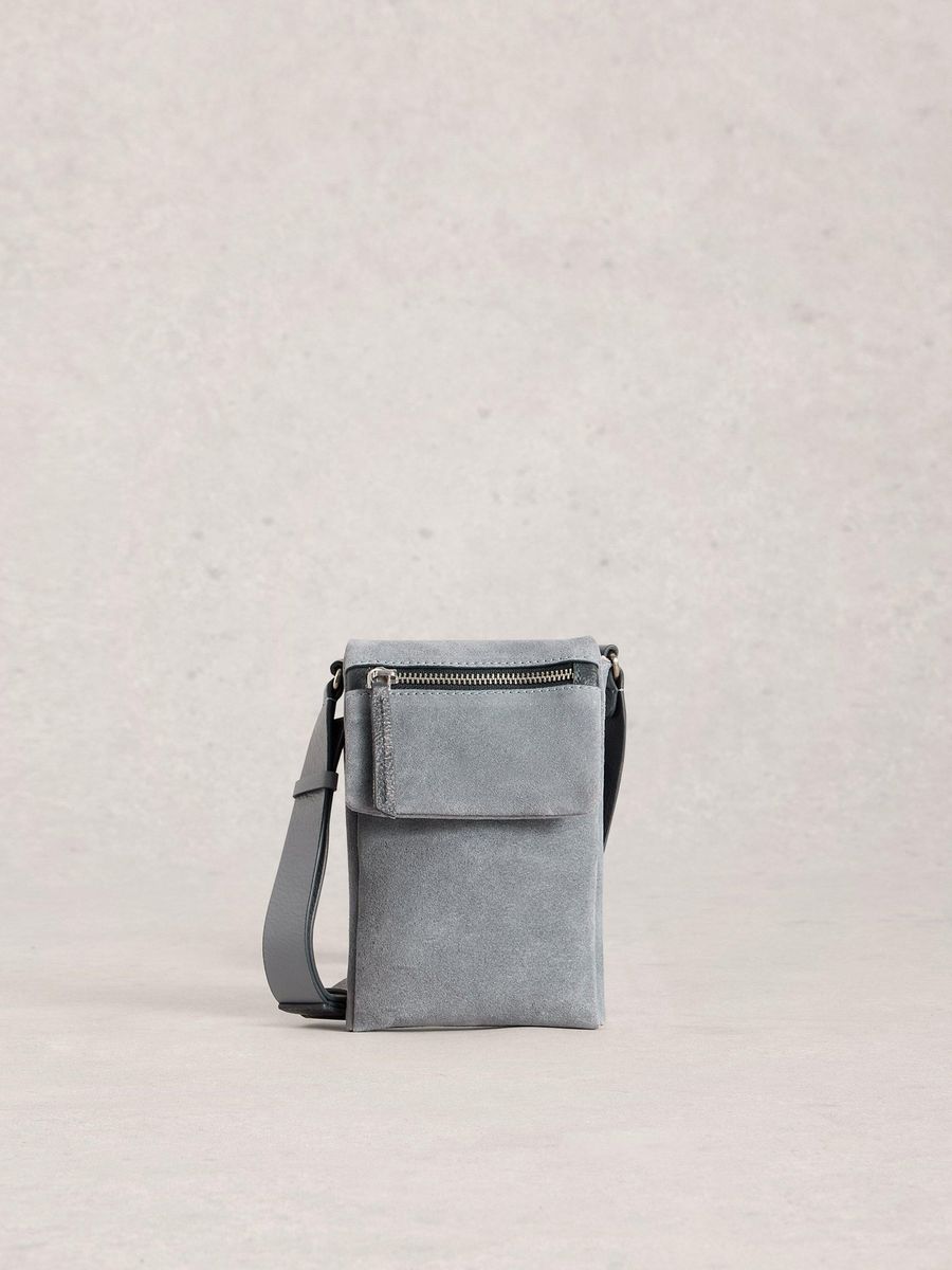 Minimalistische Crossbody-Handytasche aus Wildleder