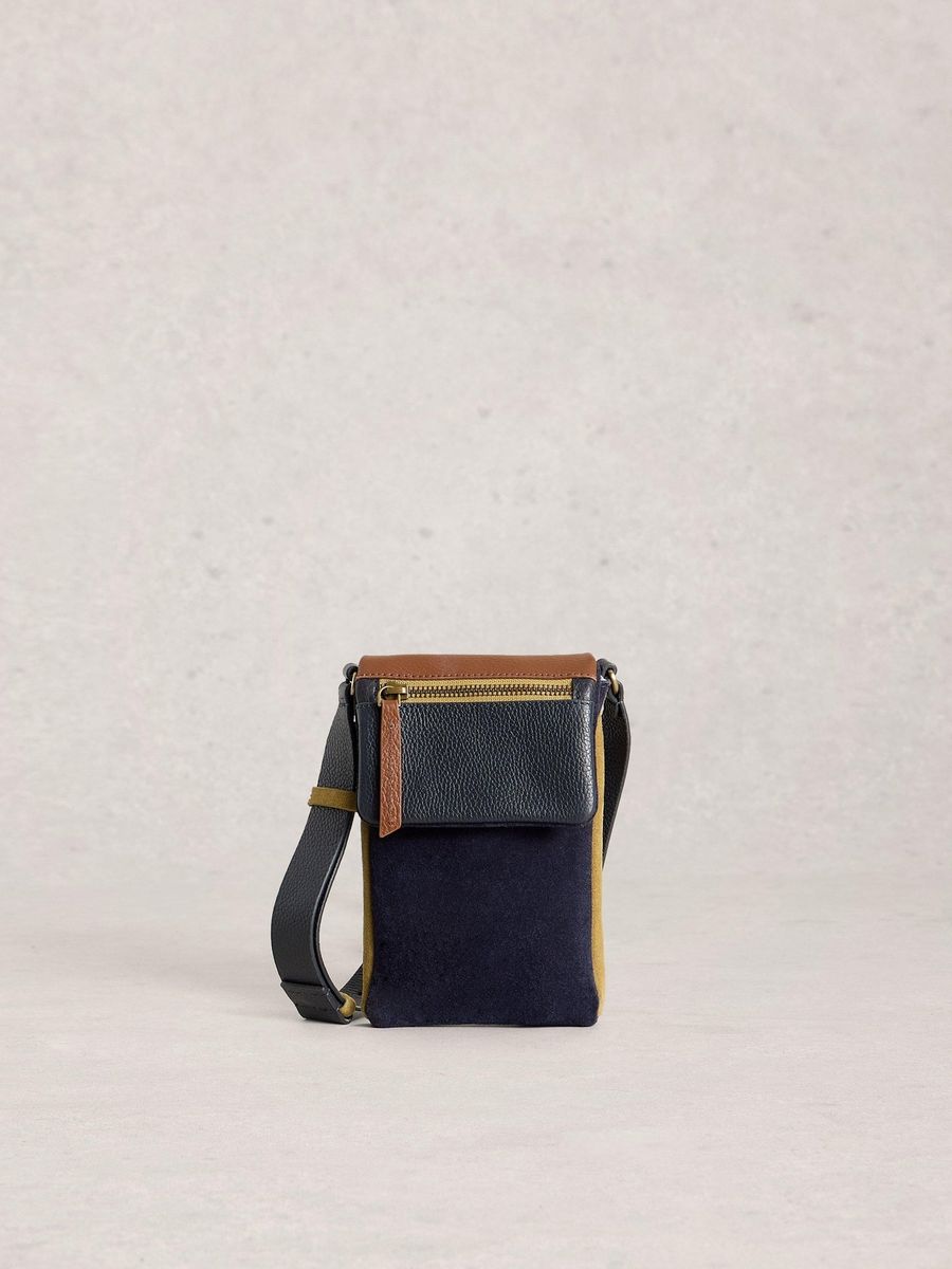 Minimalistische Crossbody-Handytasche aus Wildleder