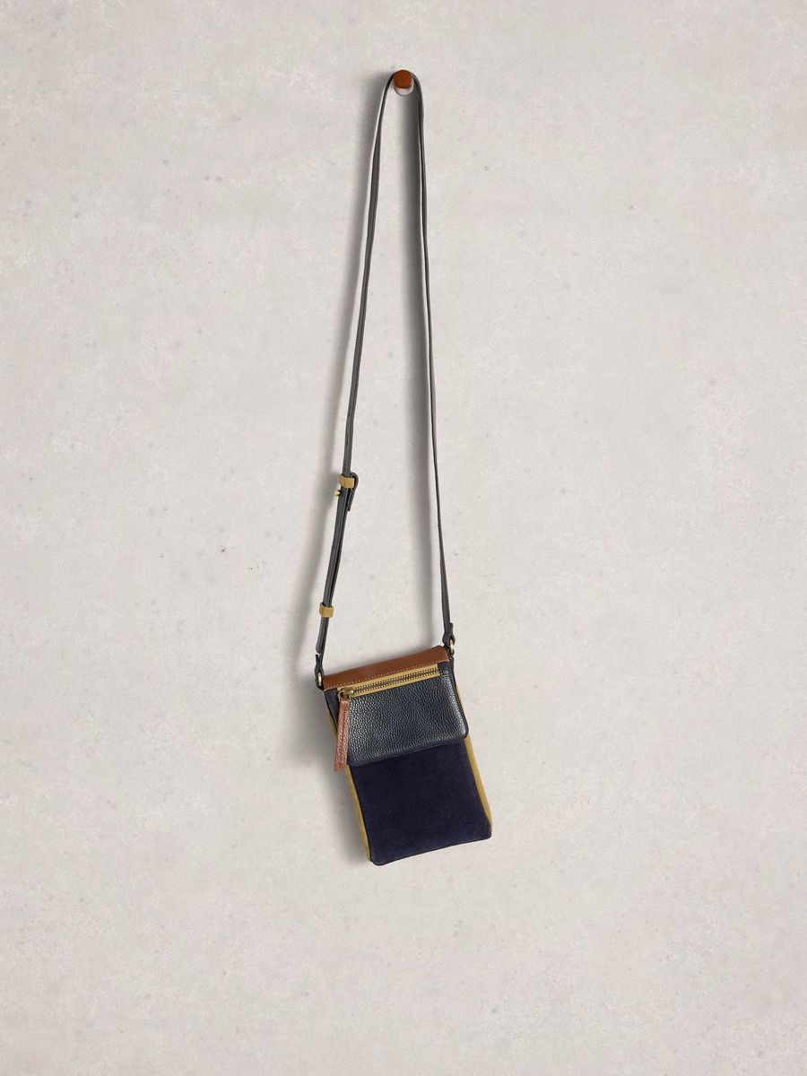 Minimalistische Crossbody-Handytasche aus Wildleder