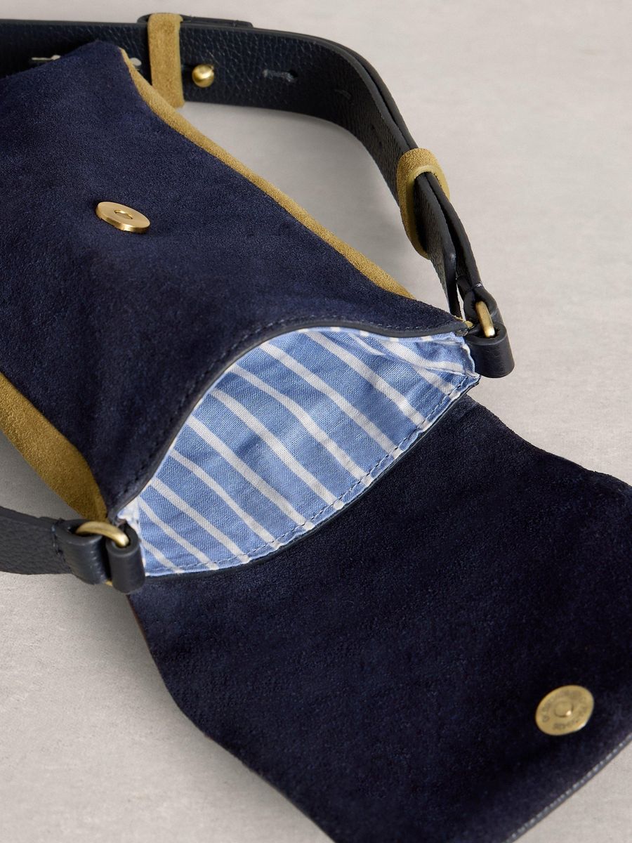 Minimalistische Crossbody-Handytasche aus Wildleder
