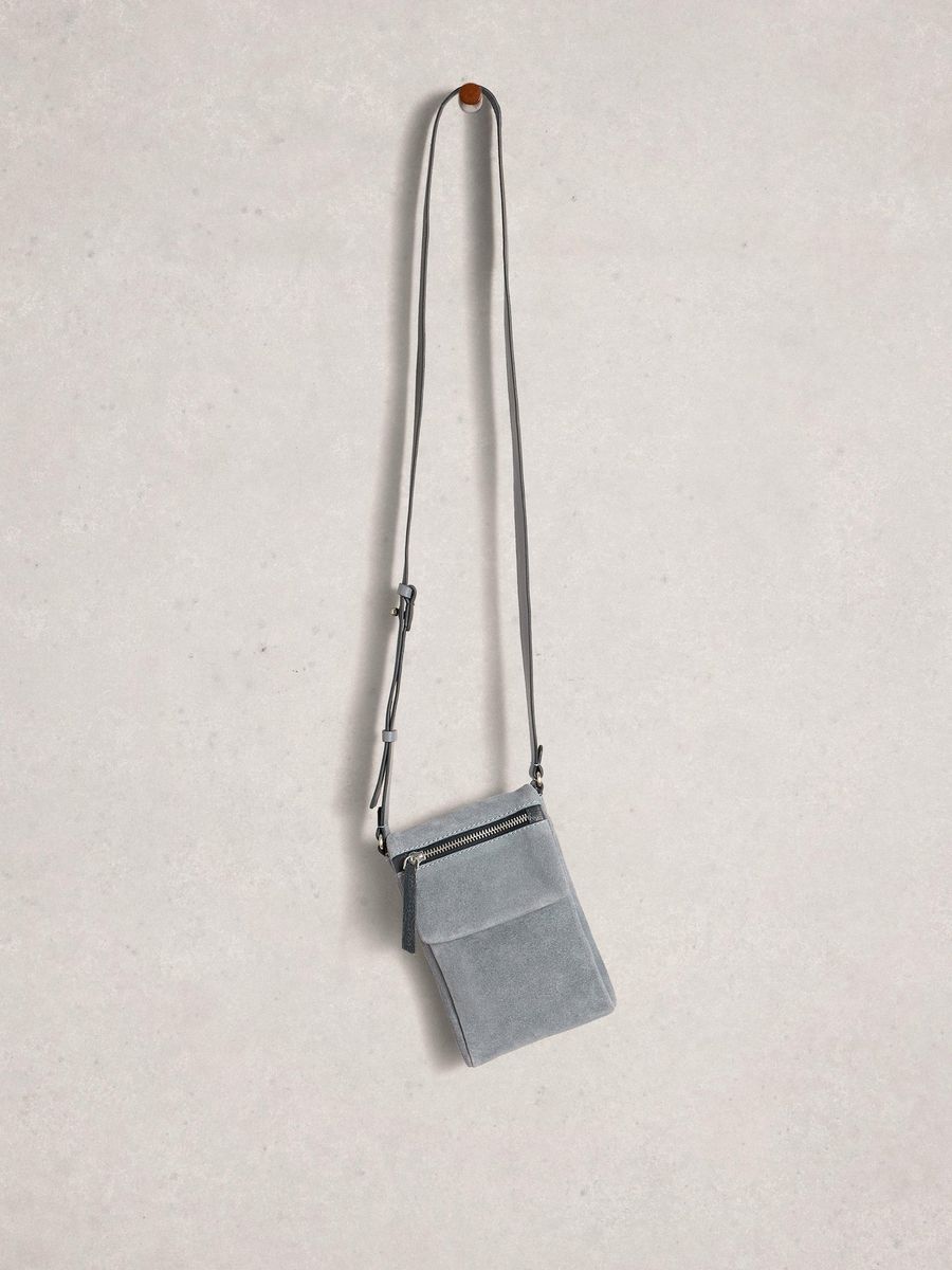 Minimalistische Crossbody-Handytasche aus Wildleder