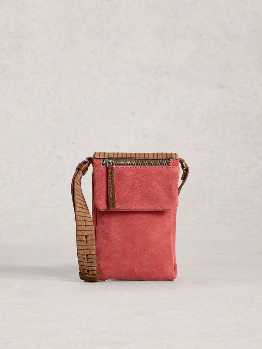 Minimalistische Crossbody-Handytasche aus Wildleder