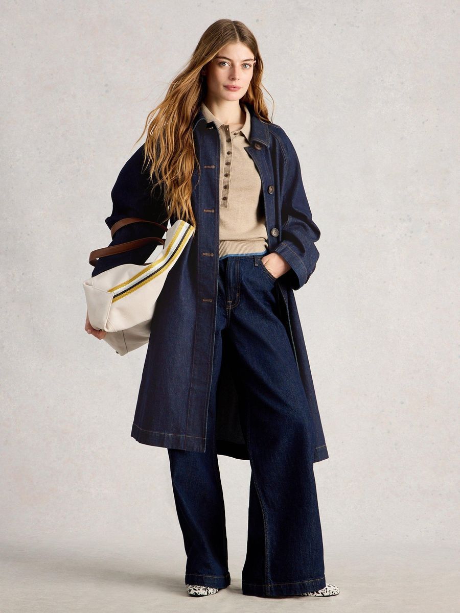 Lässiger Denim-Trenchcoat