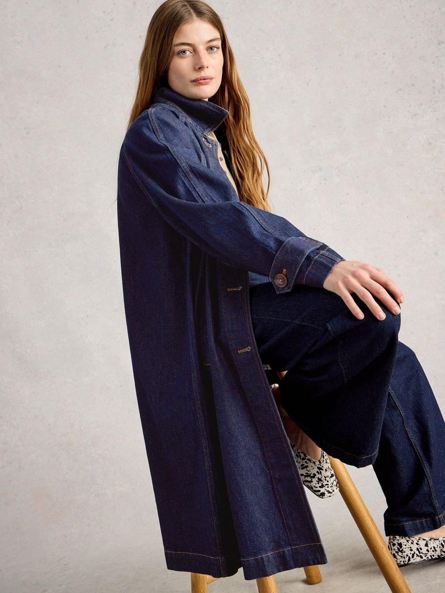Lässiger Denim-Trenchcoat