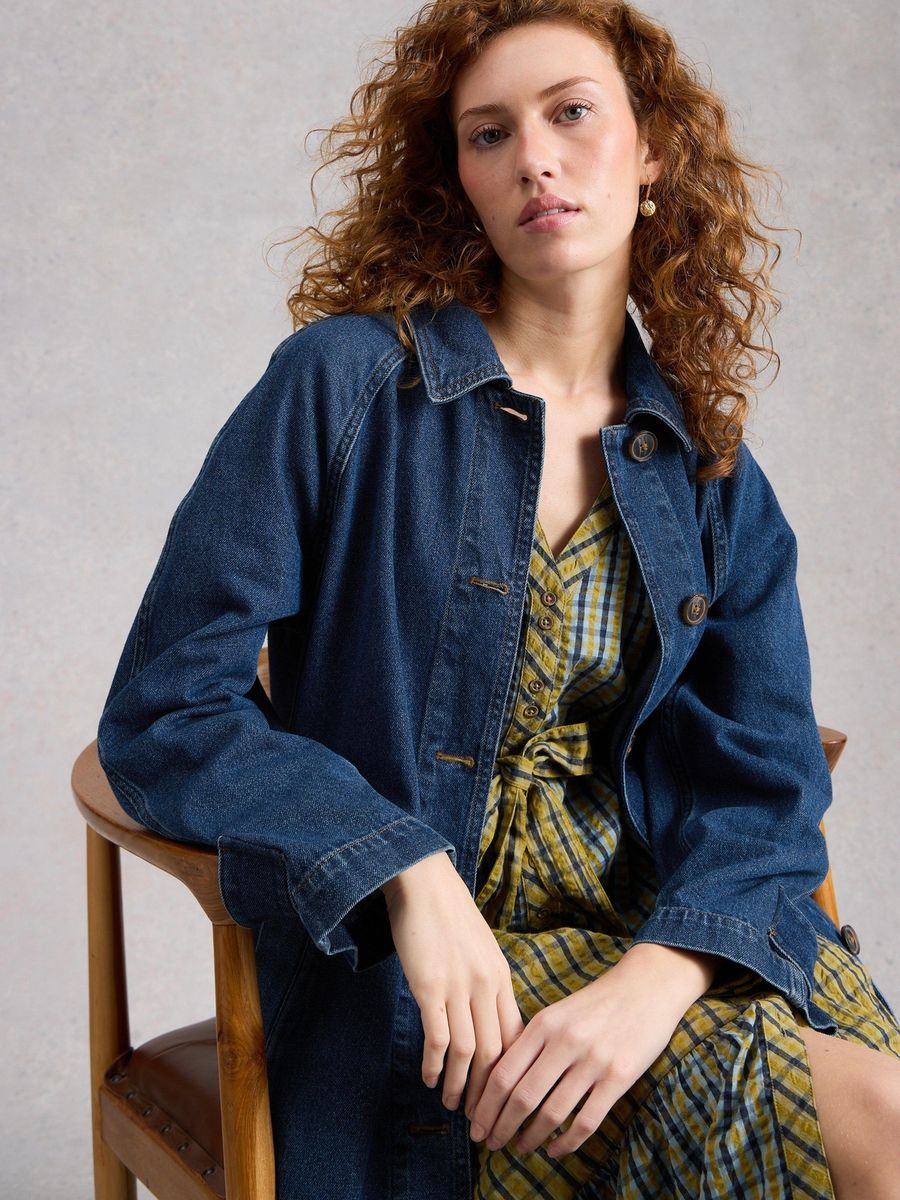 Lässiger Denim-Trenchcoat