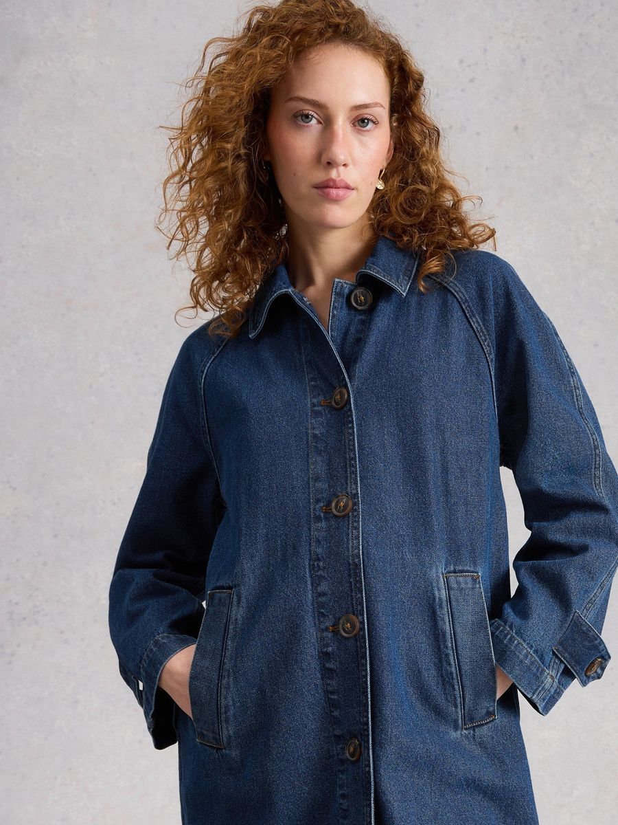 Lässiger Denim-Trenchcoat
