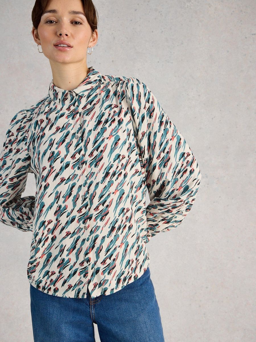 Viskosebluse mit abstraktem Print