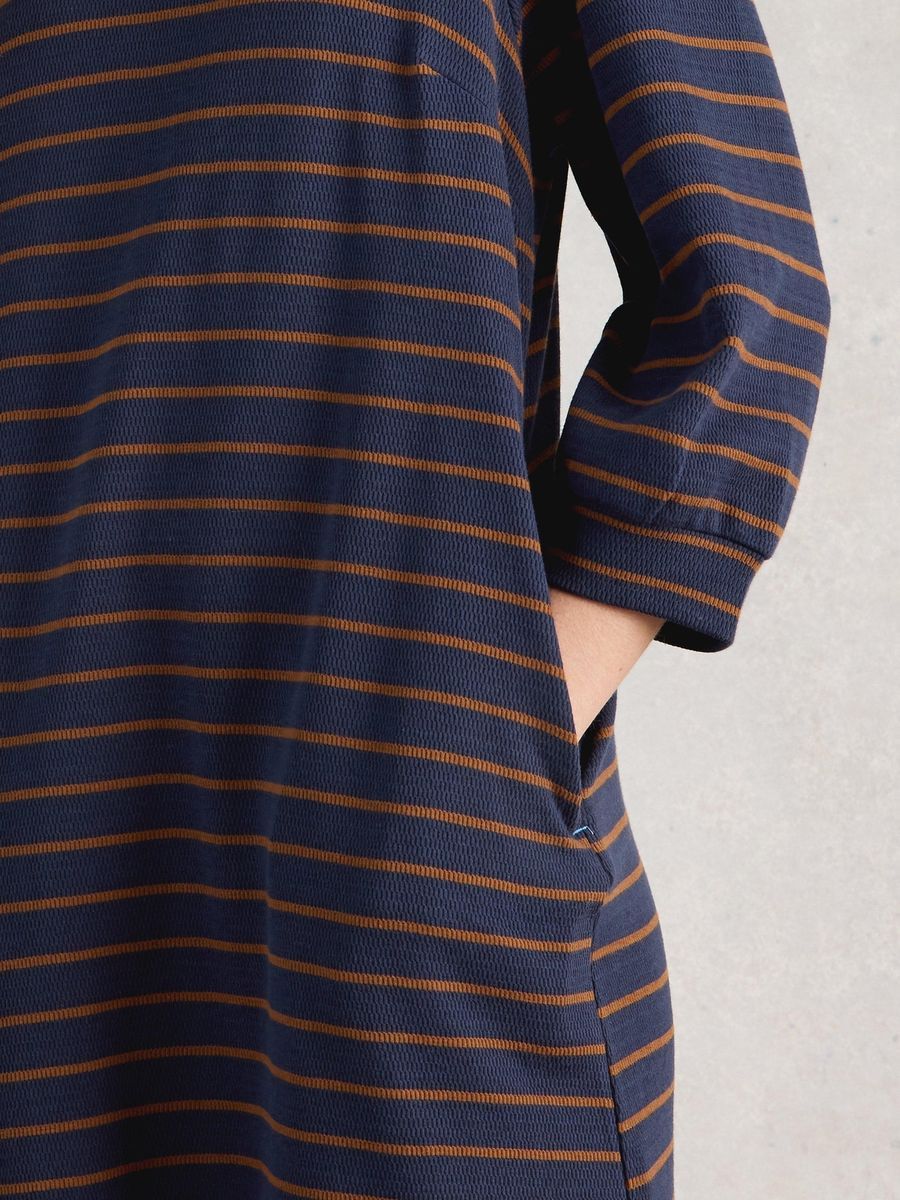Gestreiftes Midi-Jerseykleid
