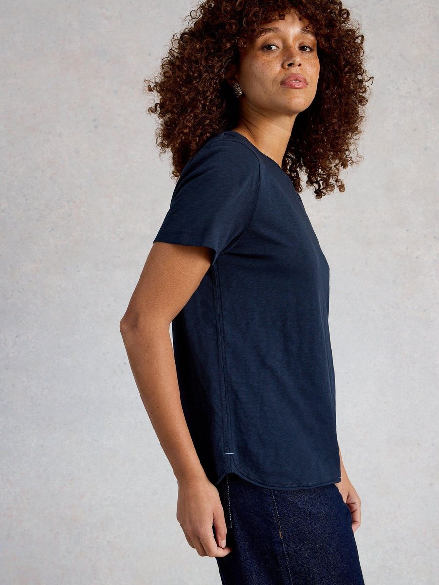 Klassisches Baumwoll-T-Shirt mit Rundhalsausschnitt