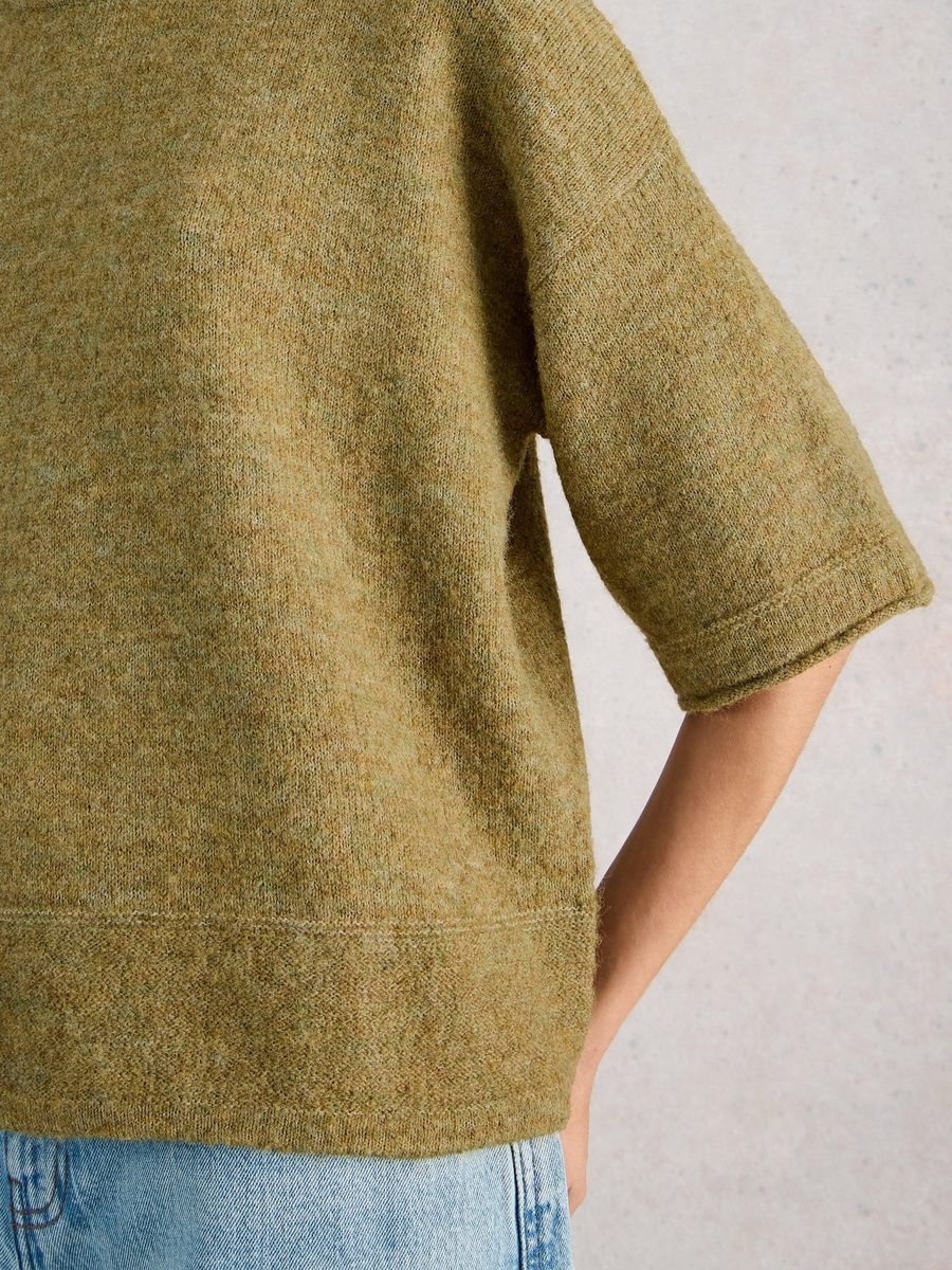 Strukturiertes Kurzarm-Stricktop