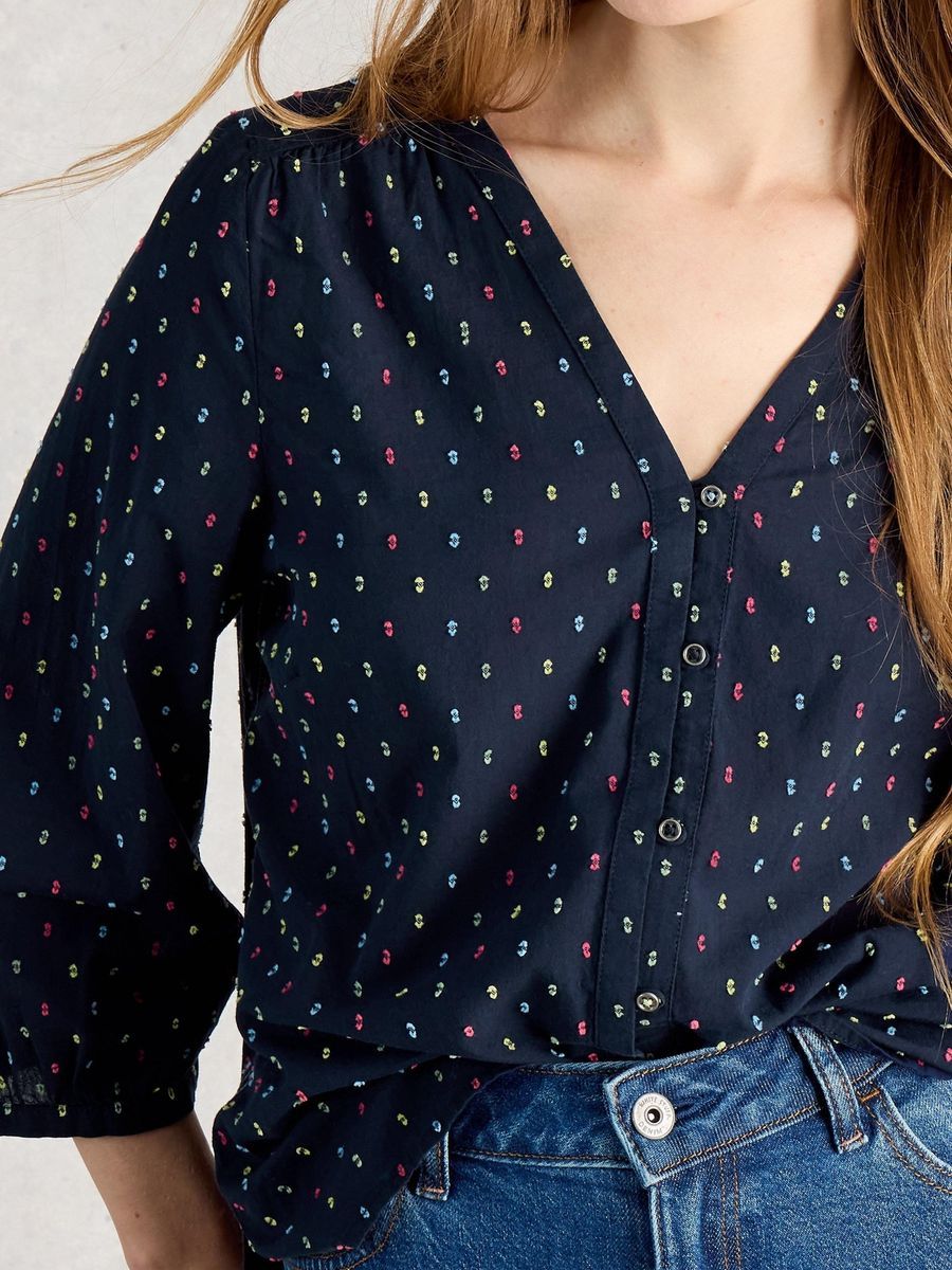 Bedruckte Bluse aus Bio-Baumwolle
