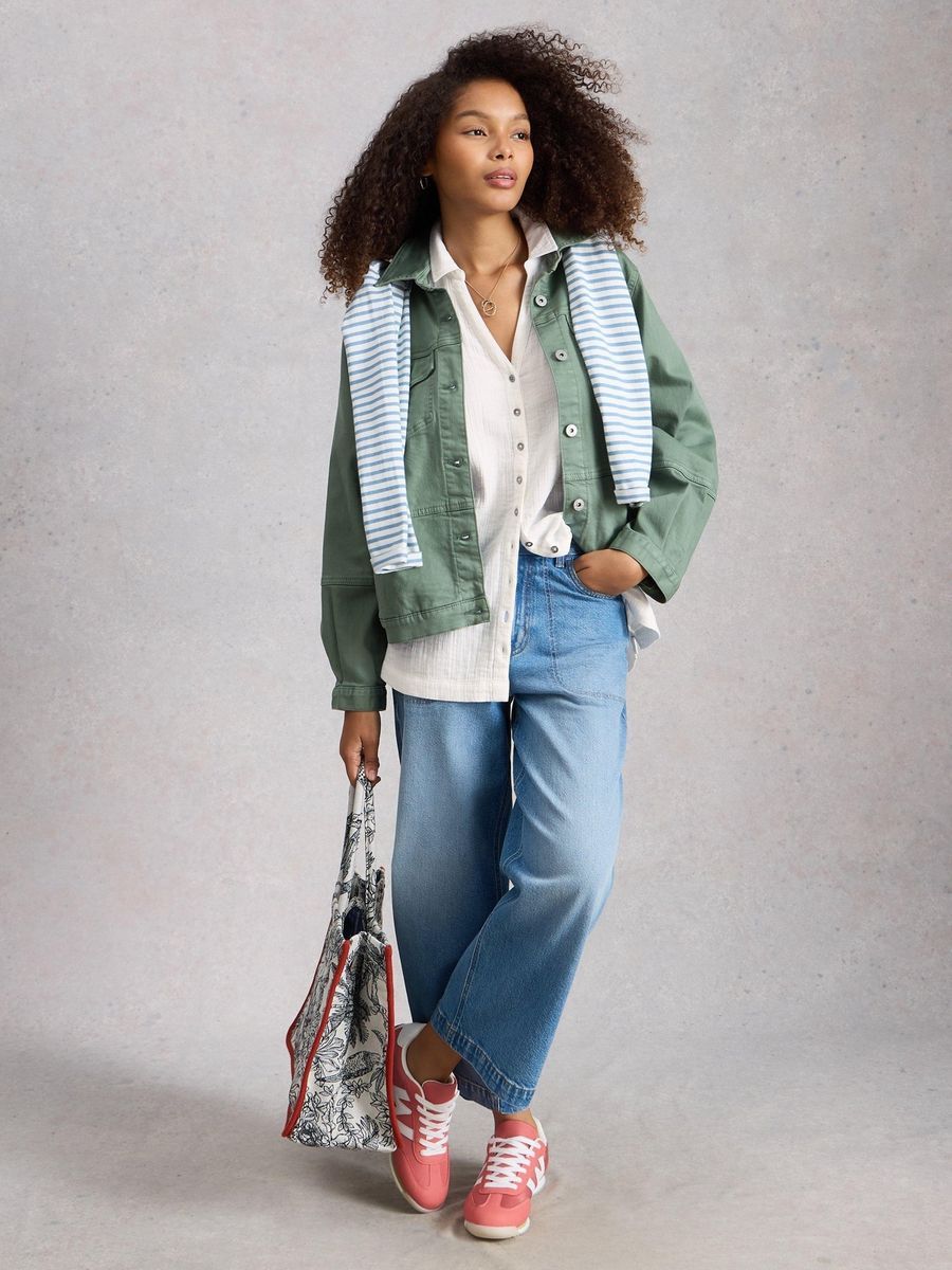Lange Bluse aus Bio-Baumwolle