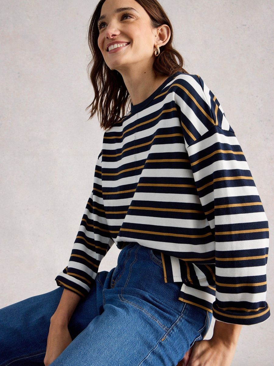 Gestreiftes Longshirt in Relaxed Fit