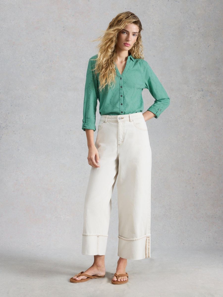 Bestickte Baumwoll-Jerseybluse