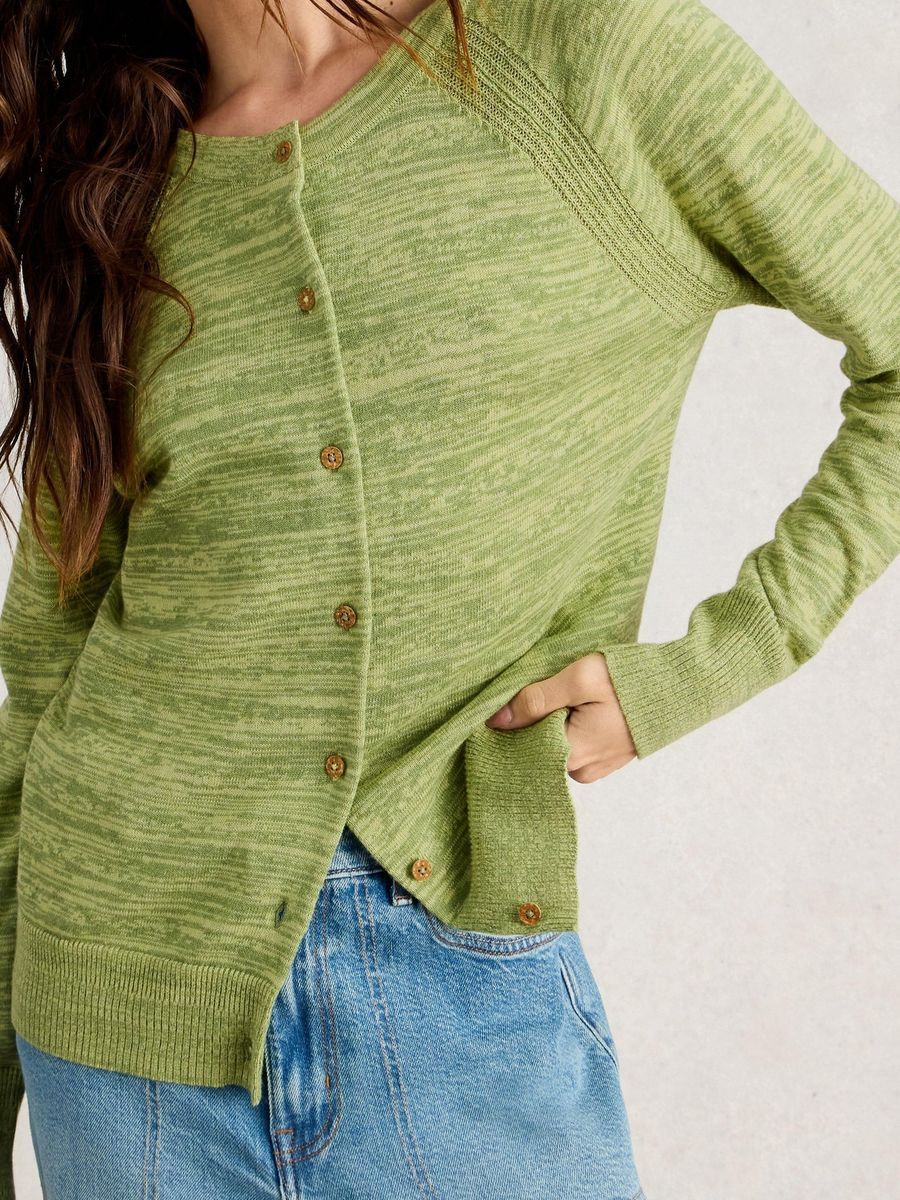Feinstrick-Melange-Cardigan