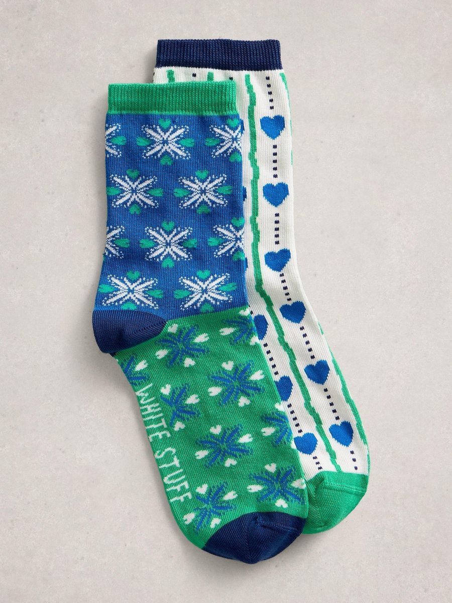 Gemusterte Crew-Socken aus Baumwollmischung
