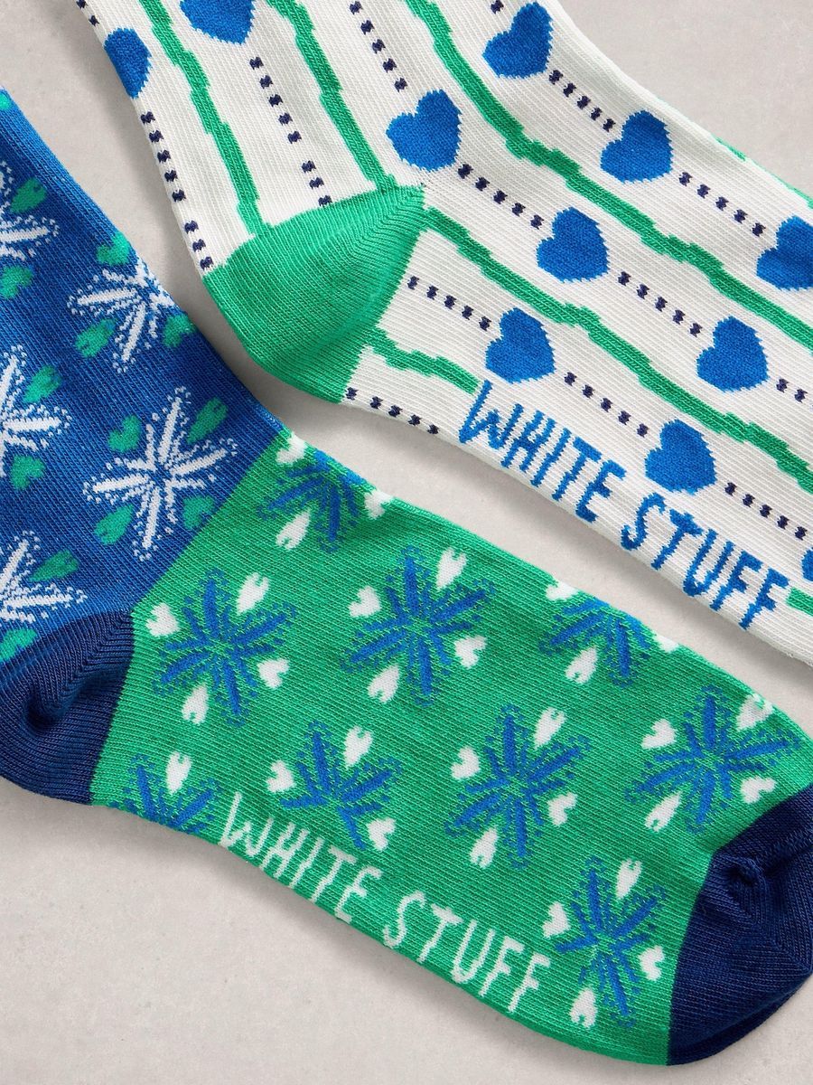 Gemusterte Crew-Socken aus Baumwollmischung