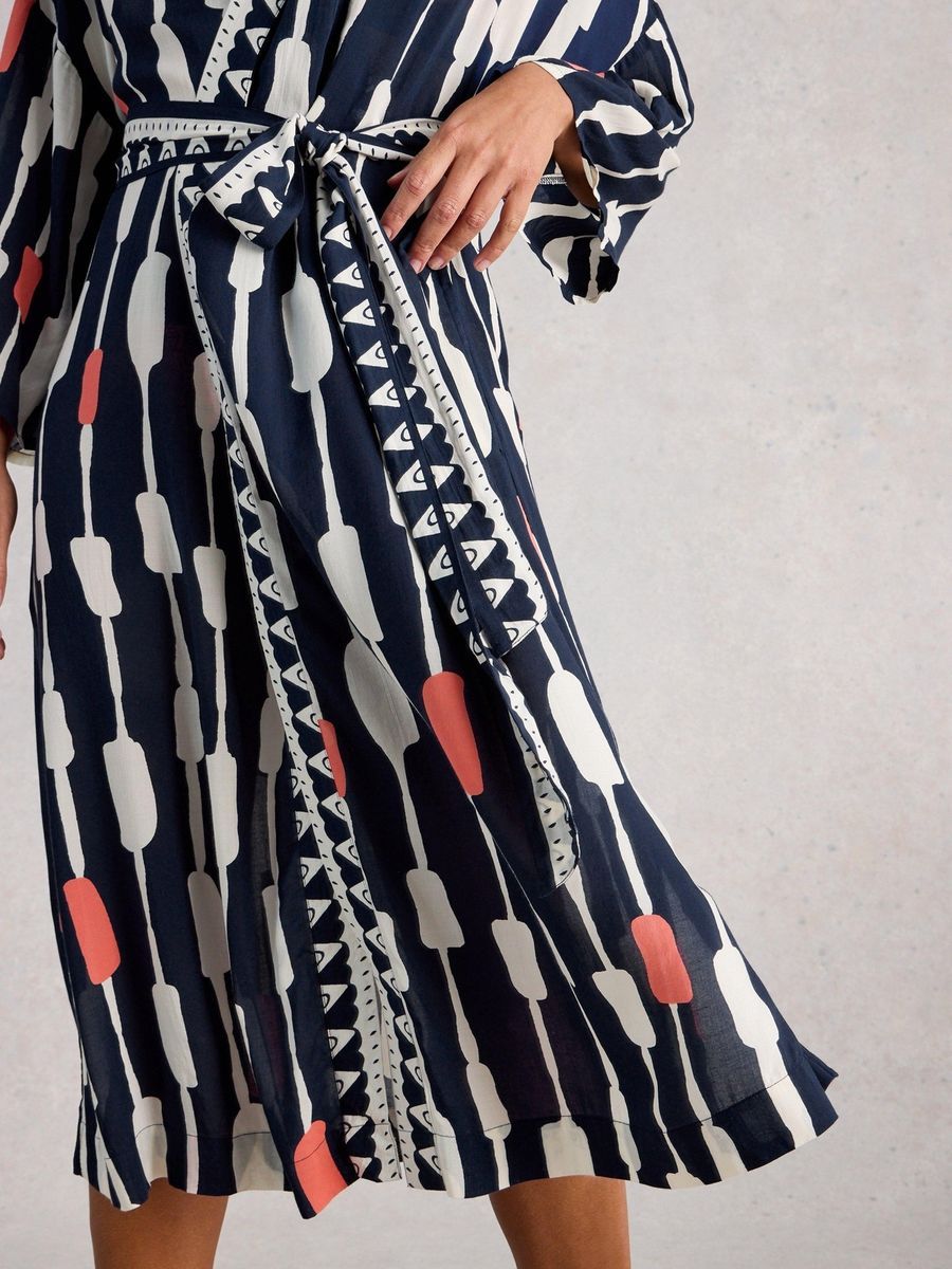Strandkimono mit markantem Grafik-Print