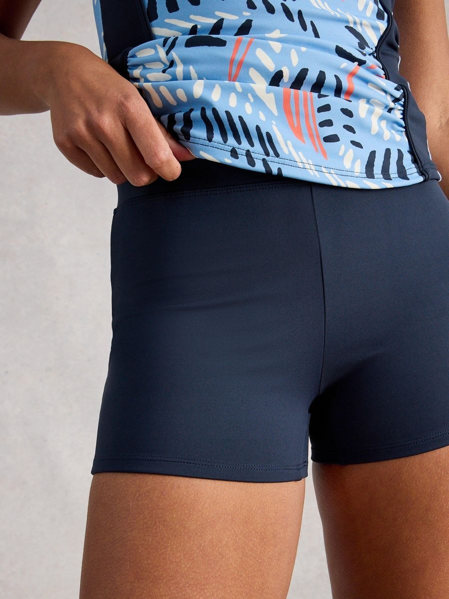 Hochgeschnittene Boyleg-Badeshorts