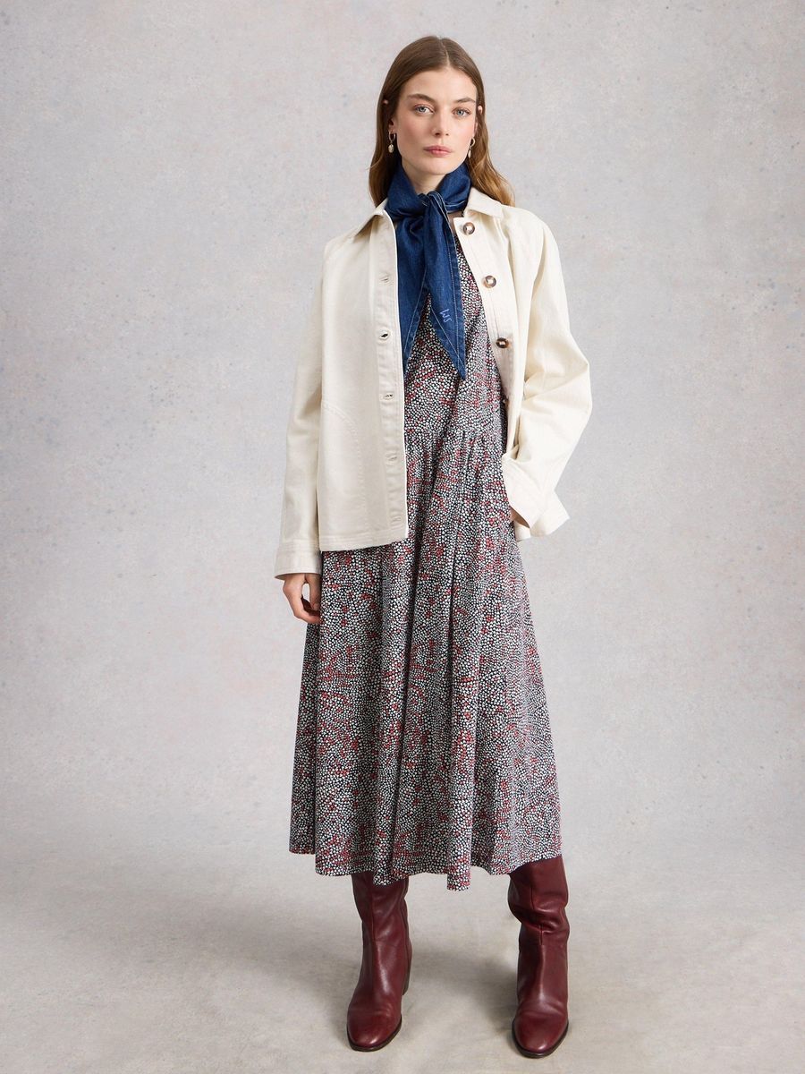 Midi-Jerseykleid mit Herz-Print
