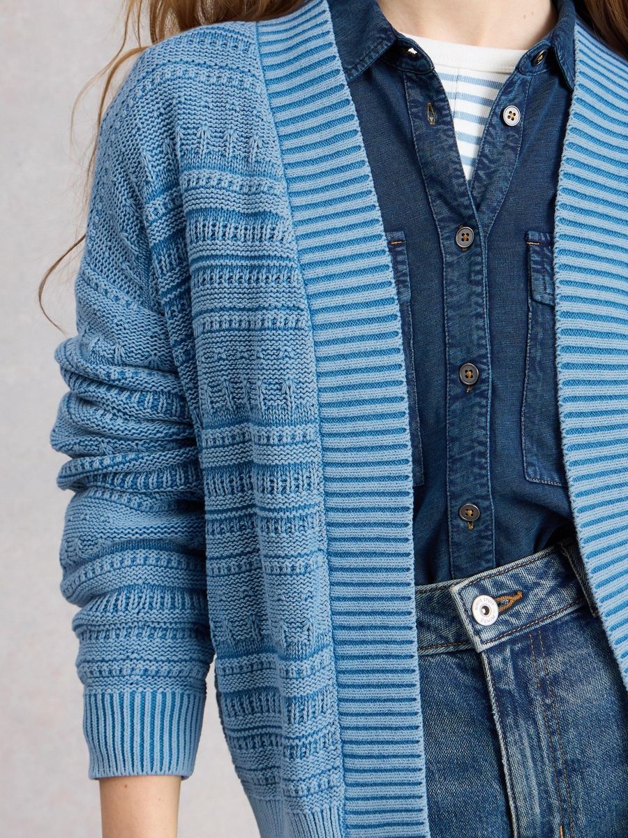 Strukturierte Strickjacke mit Schalkragen