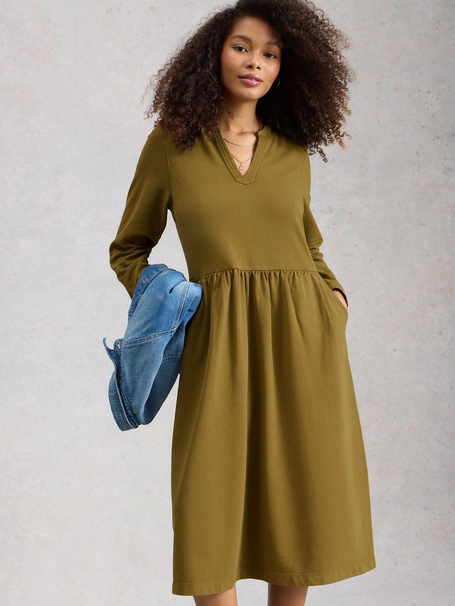 Jersey-Midikleid mit Taschen
