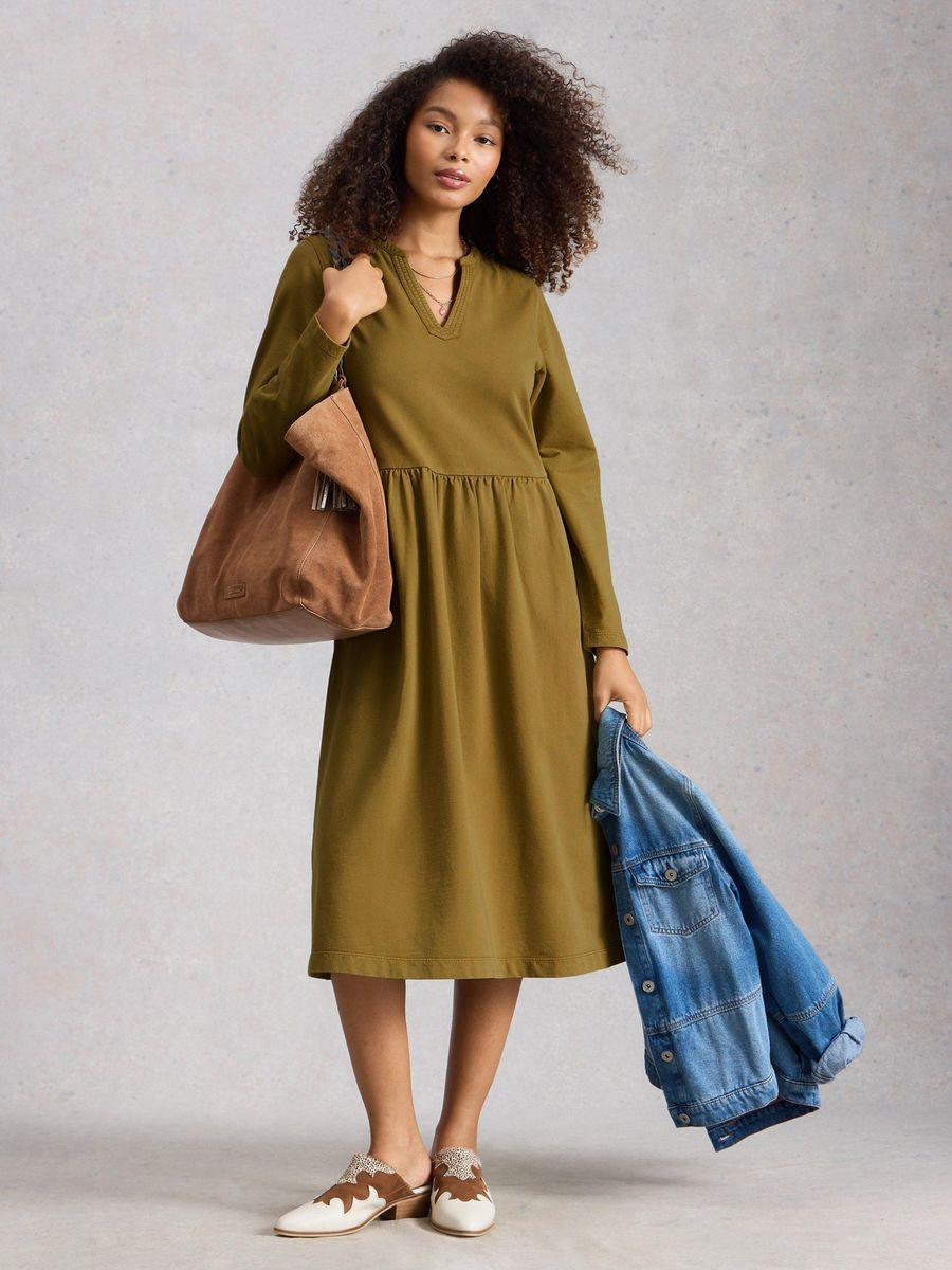 Jersey-Midikleid mit Taschen